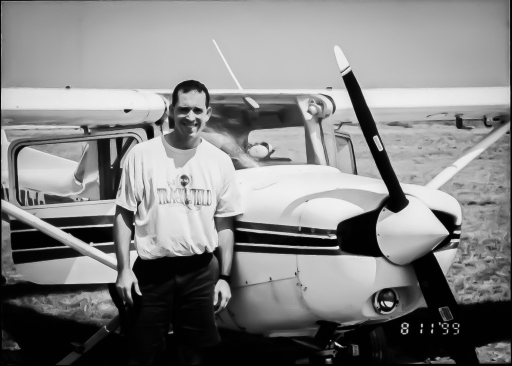 The author at his first, and only, flight lesson.